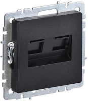 IEK BRITE Розетка компьютерная двойная RJ45 кат.5E РК10-2-БрЧ черный