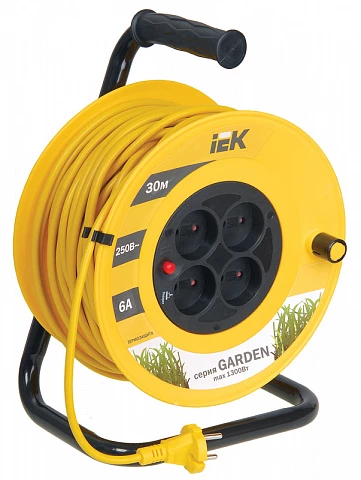 IEK Катушка УК30 с т/з 4 места 2Р/30м 2х0,75 мм2 "Garden"
