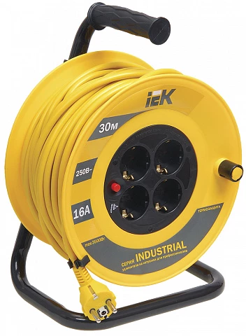 IEK Катушка УК30 с т/з 4 места 2Р+PЕ/30м 3х1,5 мм2 Industrial