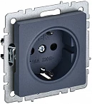 IEK BRITE Розетка 1-местная с заземлением с защитными шторками 16А РС14-1-0-БрМ маренго