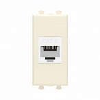 DKC Компьютерная розетка RJ-45 без шторки модульная, кат.6, "Avanti", "Ванильная дымка", 1 модуль