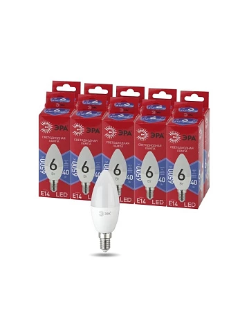 ЭРА LED B35-6W-865-E14 R (диод, свеча, 6Вт, хол, E14)