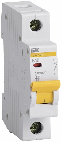 IEK KARAT Автоматический выключатель ВА47-29 1Р 40А 4,5кА х-ка В