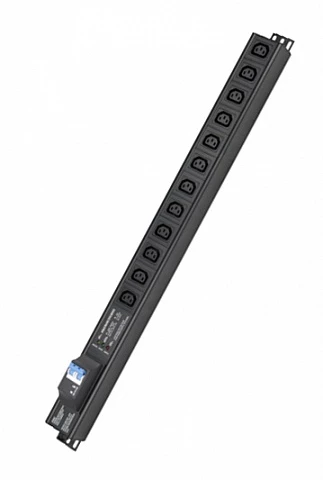 DKC Блок распределения питания (PDU) 0U 10A с автоматом 2P и защитой, Вых:12 С13, Вх:С14