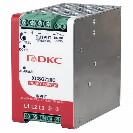 DKC Источник питания "HEAVY POWER", трехфазный, 720Вт, 30А, 24В