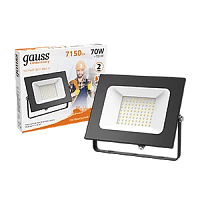 Gauss Прожектор Elementary 70W 7150lm 3000К 175-265V IP65 черный LED