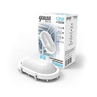 Gauss Св-к ЖКХ SOLID овал 12W 1150lm 4000K 160-260V IP65 175*110*76мм белый антивандальный IK10
