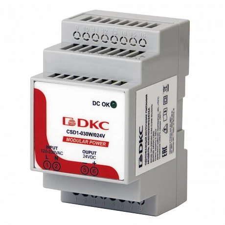 DKC Источник питания "MODULAR POWER", однофазный, 30Вт, 4-2А, 12(5-15)В