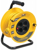 IEK Катушка УК20 с т/з 4 места 2Р+PЕ/20м 3х1,0 мм2 "Industrial"