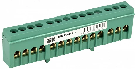 IEK Шина PE земля в корп изол на DIN-рейку ШНИ-6х9-14-К-З
