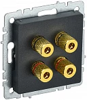 IEK BRITE Аудиорозетка 4-мест. РА10-БрЧ черный