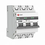 EKF PROxima ВА 47-63M  Автоматический выключатель  (D) 3P 50А 6кА с электромагнитным расцепителем
