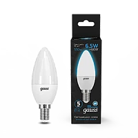 Gauss Лампа Свеча 6.5W 550lm 6500К E14 LED 1/10/100