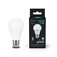 Gauss Лампа A60 10W 920lm 6500K E27 LED 1/10/50