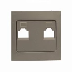 EKF PROxima Валенсия лицевая панель розетки RJ-45 2-местная кашемир