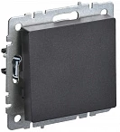 IEK BRITE Выключатель 1-клавишный 10А ВС10-1-0-БрЧ черный