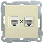 IEK РK10-2-Б Розетка 2-ая комп. RJ45 Cat5e BOLERO кремовый