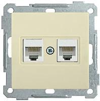 IEK РK10-2-Б Розетка 2-ая комп. RJ45 Cat5e BOLERO кремовый