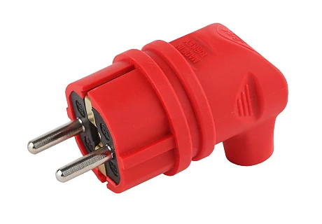 ЭРА V9-RED-IP44 Красный Вилка каучуковая с/з 90град 16A IP44