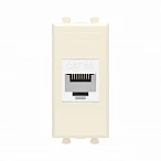 DKC Компьютерная розетка RJ-45 без шторки модульная, кат.6А, "Avanti", "Ванильная дымка", 1 модуль