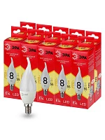 ЭРА LED BXS-8W-827-E14 R (диод, свеча на ветру, 8Вт, тепл, E14) (10/100/2800)