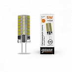 Gauss Лампа Elementary G4 12V 5W 400lm 3000K силикон LED 1/20/200