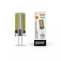 Gauss Лампа Elementary G4 12V 5W 400lm 3000K силикон LED 1/20/200
