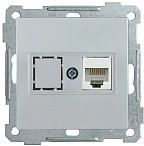 IEK РK11-1-Б Розетка компьютерная RJ45 Cat6 BOLERO серебрянный