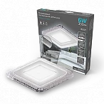 Gauss Светильник Bubbles кв3+3W, 350lm 4000K 180-265V IP20 монт Ø80 103*103*31мм 3 реж LED