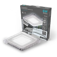 Gauss Светильник Bubbles кв3+3W, 350lm 4000K 180-265V IP20 монт Ø80 103*103*31мм 3 реж LED