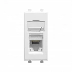 DKC Компьютерная розетка RJ-45 модульная, кат.5е, "Avanti", "Белое облако", 1 модуль