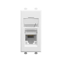 DKC Компьютерная розетка RJ-45 модульная, кат.5е, "Avanti", "Белое облако", 1 модуль
