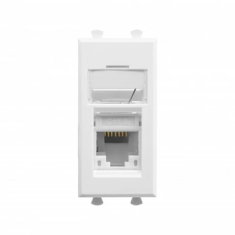 DKC Компьютерная розетка RJ-45 модульная, кат.5е, "Avanti", "Белое облако", 1 модуль