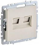 IEK BRITE Розетка компьютерная двойная RJ45 кат.5E РК10-2-БрКр бежевый