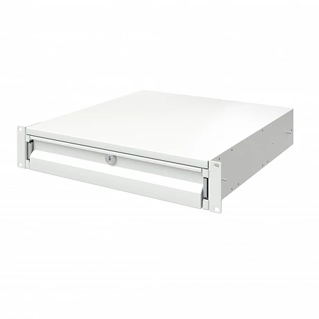 DKC Ящик 2U выдвижной с ключом, глубина 300мм, для 19" IT-корпусов, RAL7035