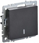 IEK BRITE Выключатель 1-клавишный с индикацией 10А ВС10-1-1-БрЧ черный