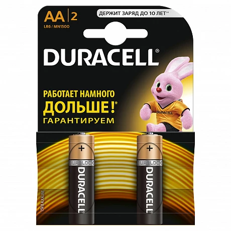 Duracell 5006607 Алкалиновая батарейка типа AA / LR6 / MN 1500" LR6-2BL BASIC CN