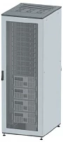 DKC Напольный 19" IT-корпус ДКС серии CQE 38U 600х1800х600, двери перфорированная+перфорированная, панели для крыши, кабельный ввод,RAL7011/7035