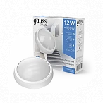 Gauss Светильник ЖКХ ECO 2.0 круг 12W 1000lm 6500K 160-260V IP54 D175*76мм белый