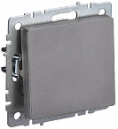IEK BRITE Выключатель 1-клавишный проходной 10А ВС10-1-6-БрС сталь