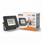 Gauss Прожектор Elementary 10W 840lm 3000К 200-240V IP65 черный LED
