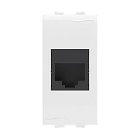 DKC Компьютерная розетка RJ45 кат.5e, Brava, белая, 1 модуль