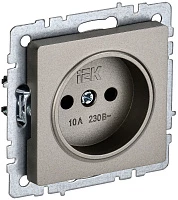 IEK BRITE Розетка 1-местная без заземления без защитных шторок 10А РС10-1-0-БрШ шампань