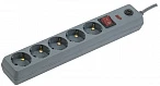 IEK Сетевой фильтр СФ-05К-выкл. 16А 5 мест 5м 3х1мм2 серый