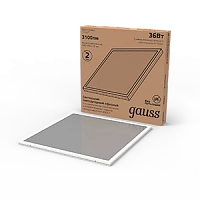 Gauss Светильник светодиодный IP20 595*595*19мм 36W 2900lm 4000K офисный призматический с выведеным кабелем
