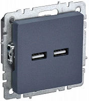 IEK BRITE Роз. USB A+A 3,1А РЮ10-1-БрМ мар.