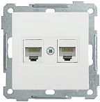 IEK РK10-2-Б Розетка 2-ая комп. RJ45 Cat5e BOLERO белый