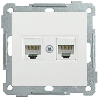 IEK РK10-2-Б Розетка 2-ая комп. RJ45 Cat5e BOLERO белый
