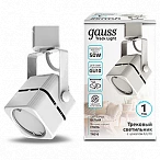 Gauss Светильник трековый куб GU10 220V IP20 60*145мм белый однофазный