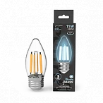 Gauss Лампа Filament Свеча 11W 830lm 4100К Е27 LED 1/10/50